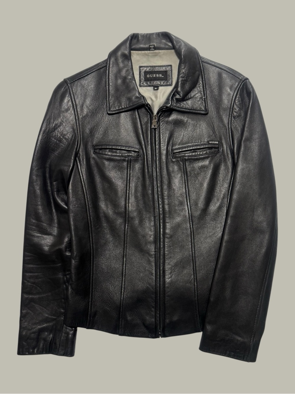 Guess Vintage Black Leather Jacket